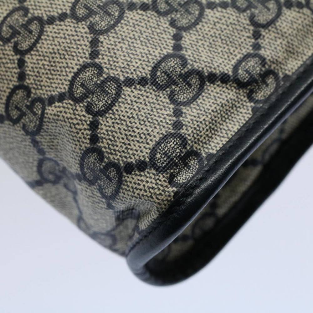 GUCCI GG Supreme Clutch Bag PVC Leather Navy Gray 014 115 Auth yk8933 - Picture 7 of 16